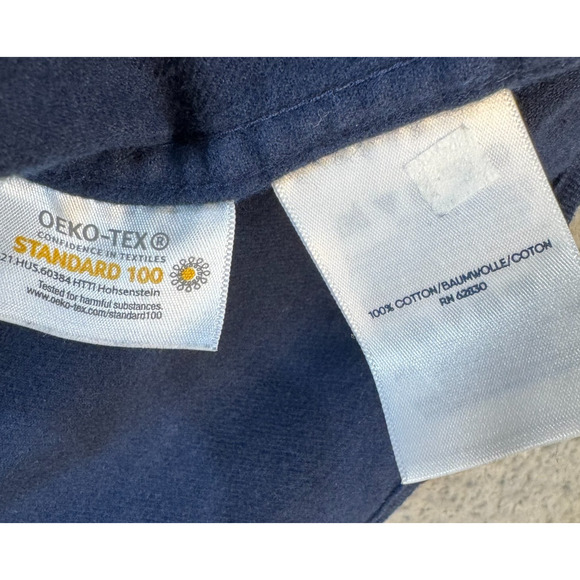 Lands End Mens Large Navy Button Down Shirt Cotton Fit - Picture 11 of 11